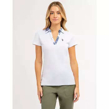 Футболка-поло U.S. Polo Assn. Split Neck Rose Print, белый