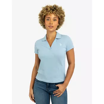 Футболка-поло U.S. Polo Assn. Split Neck Ribbed, голубой