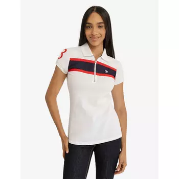 Футболка-поло U.S. Polo Assn. Stripe Zip Up, белый