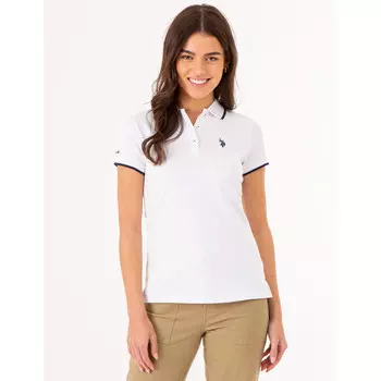 Футболка-поло U.S. Polo Assn. Tipped Solid, белый/темно-синий