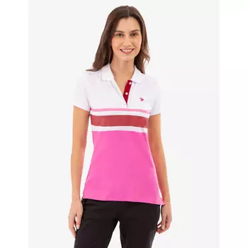 Футболка-поло U.S. Polo Assn. Tri Colorblock, розовый