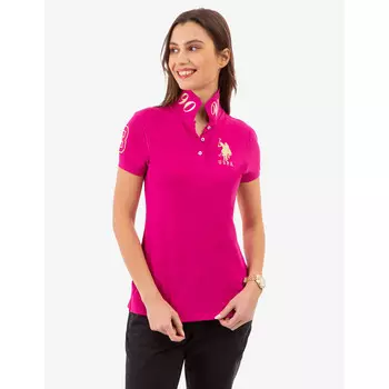 Футболка-поло U.S. Polo Assn. Uspa Metallic Print, розовый