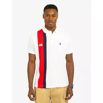 Футболка-поло U.S. Polo Assn Vertical sash color block pique, белый