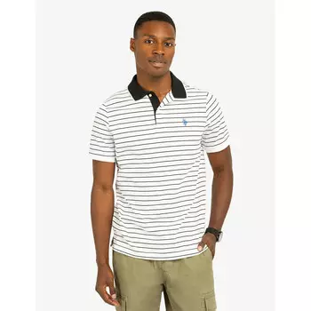 Футболка-поло U.S. Polo Assn Yarn dye stripe jersey, белый/черный