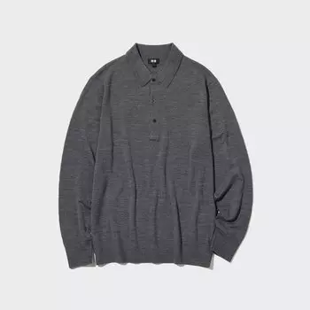 Футболка-поло Uniqlo трикотажная, серый