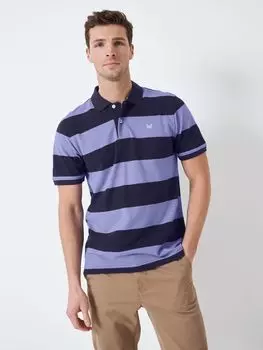 Футболка-поло в полоску Crew Clothing Heritage, сиреневый