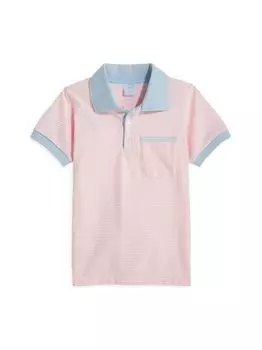 Футболка-поло в полоску для мальчиков и мальчиков Bella Bliss, розовый