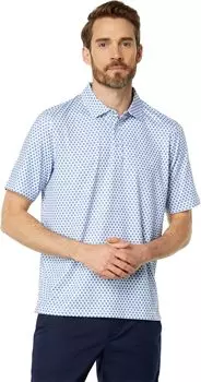 Футболка-поло XC4 Performance с круглым вырезом и точками Johnston & Murphy, цвет White/Blue