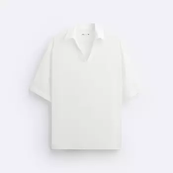 Футболка поло Zara Modal Blend, белый
