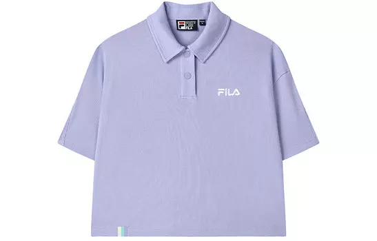 Футболка поло женская молочно-картофельная фиолетовая Fila