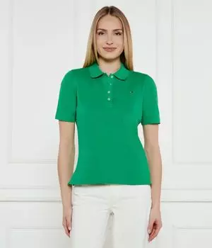Футболка поло женская Tommy Hilfiger 1985 хлопковая, зеленый