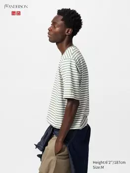 Футболка полосатая Uniqlo, цвет 53 зеленый