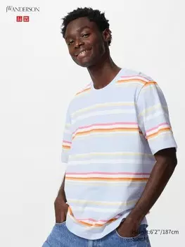 Футболка полосатая Uniqlo, цвет 61 синий