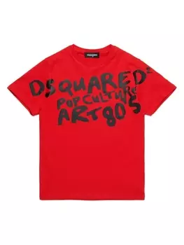 Футболка Pop Culture с логотипом Dsquared2 Kids, красный