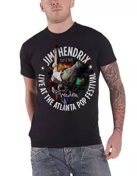 Футболка поп-фестиваля в Атланте 1970 года Jimi Hendrix, черный