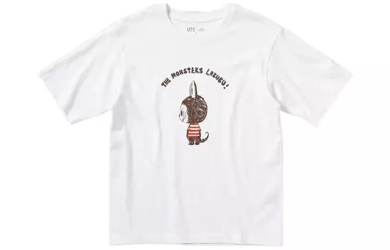 Футболка Pop Mart X унисекс белая Uniqlo, белый