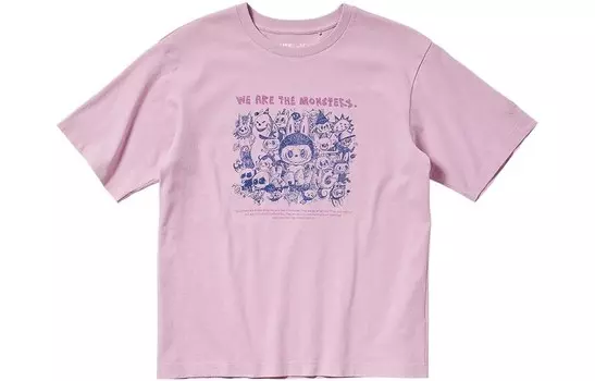 Футболка Pop Mart X унисекс розовая Uniqlo, розовый