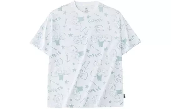 Футболка Popeye/popeye X Life Collection для мужчин, чисто белая/с принтами Anta, белый