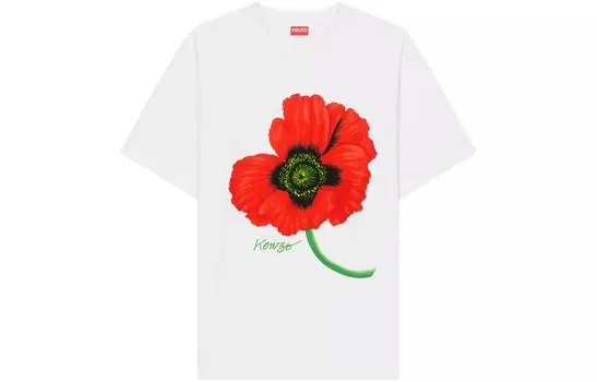 Футболка Poppy Flower Series для мужчин, белая Kenzo, белый
