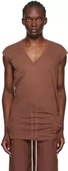 Футболка Porterville Deep V коричневого цвета Rick Owens