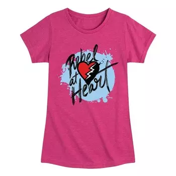 Футболка «Потомки Диснея» для 4 девочек 7–16 лет «Бунтарь в сердце» Disney, цвет Heather Dark Pink