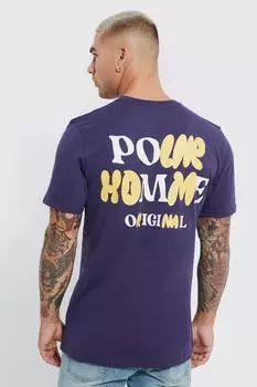 Футболка pour homme bubble с графикой Boohoo, нави