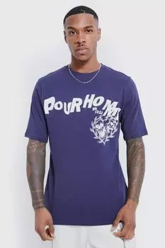 Футболка pour homme с принтом сердца скелета Boohoo, нави