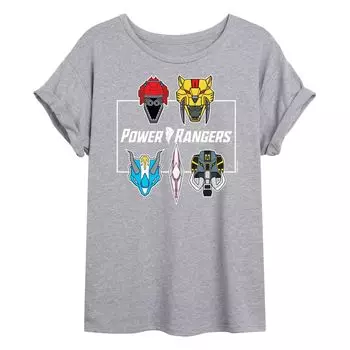 Футболка Power Rangers Zord Faces для юниоров с струящимся рисунком Licensed Character
