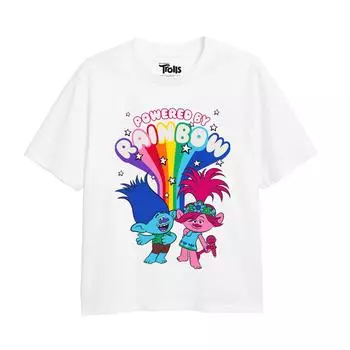 Футболка Powered By Rainbow Trolls, белый
