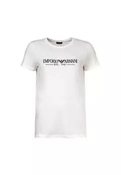 Футболка - повседневная хлопок круглый вырез классический крой Emporio Armani, белый