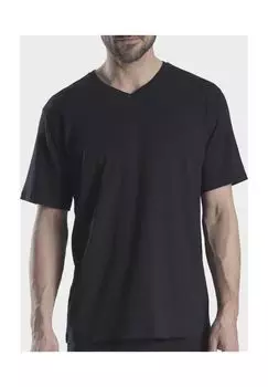 Футболка повседневная, однотонная, мужская SCHIESSER, черный