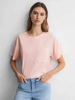 Футболка повседневного кроя с круглым вырезом Reiss Sofia, розовая
