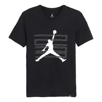 Футболка повседневные спортивные дышащие с коротким рукавом Air Jordan, черный