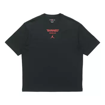 Футболка повседневные спортивные с принтом короткий рукав Air Jordan, черный