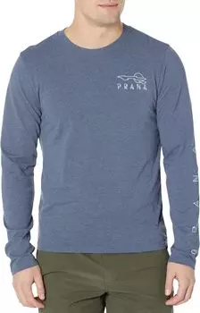 Футболка Prana Owens Valley Long Sleeve Tee Standard Fit, цвет Denim Heather