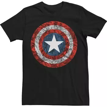 Футболка премиум-класса с комиксами Big & Tall Marvel «Капитан Америка» и «Мстители» Licensed Character, черный