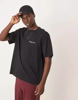 Футболка премиум-класса с логотипом черного цвета Abercrombie & Fitch