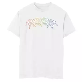 Футболка Pride с радужным контуром и графическим рисунком «Губка Боб Квадратные Штаны» для мальчиков 8–20 лет Nickelodeon