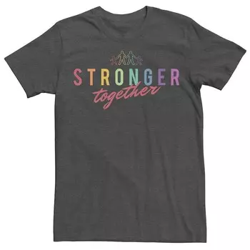 Футболка Pride с радужным текстом для взрослых Stronger Together Licensed Character, цвет Charcoal Heather