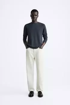 Футболка приманного кроя с длинными рукавами ZARA, синий
