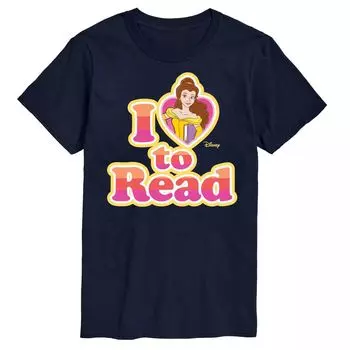Футболка Princess Big & Tall Belle с рисунком «Я люблю читать» Disney, синий