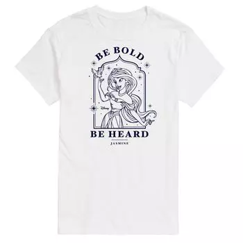 Футболка Princess Big & Tall Jasmine Be Bold Be Heard с цветком Disney, белый