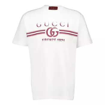 Футболка print cottin jersey t-shirt 'white' Gucci, белый