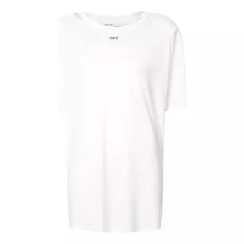 Футболка printed back slit crewneck oversized t-shirt white Off-White, белый