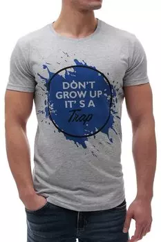 Футболка Printed Crew Neck Серая 2892 MADMEXT