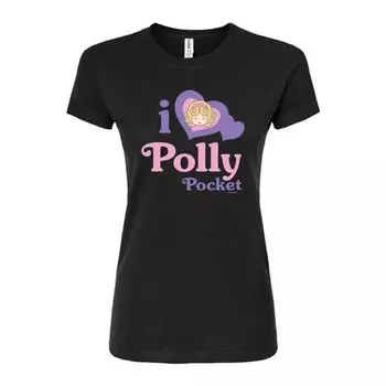 Футболка приталенная I love Polly для девушек Polly Pocket, черный