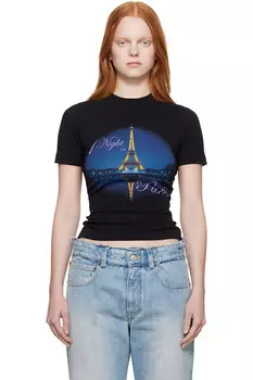Футболка приталенная "Ночь в Париже" Vetements, черный
