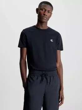 Футболка приталенного кроя Calvin Klein Jeans Monogram, черный цвет