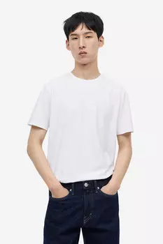 Футболка приталенного кроя coolmax H&M, белый