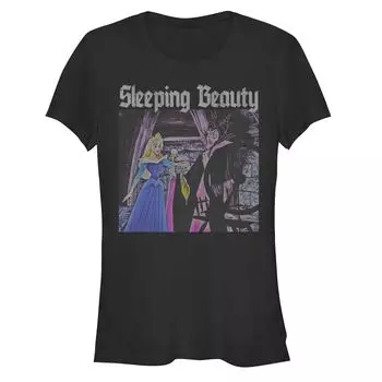 Футболка приталенного кроя Disney's Junior's Sleeping Beauty Aurora Maleficent Enchanted Spindle Licensed Character